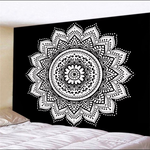 Other - Black and White Mandala Tapestry